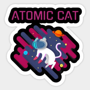 Atomic cat in outer space Sticker